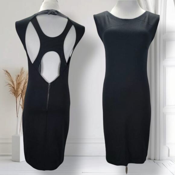 Alice + Olivia Black Backless Cutout Mini Dress Stretch Jersey Size 6 - Picture 10 of 13